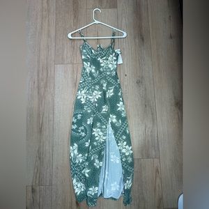 Super cute green and floral midi dress!